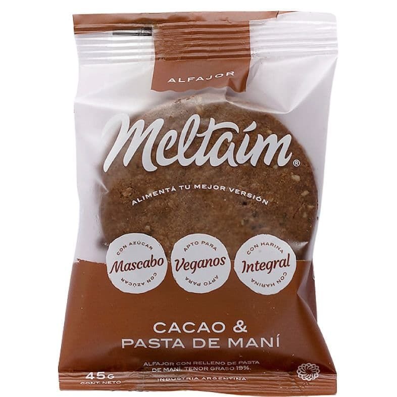 Alfajor CACAO Y PASTA DE MANÍ · 45g