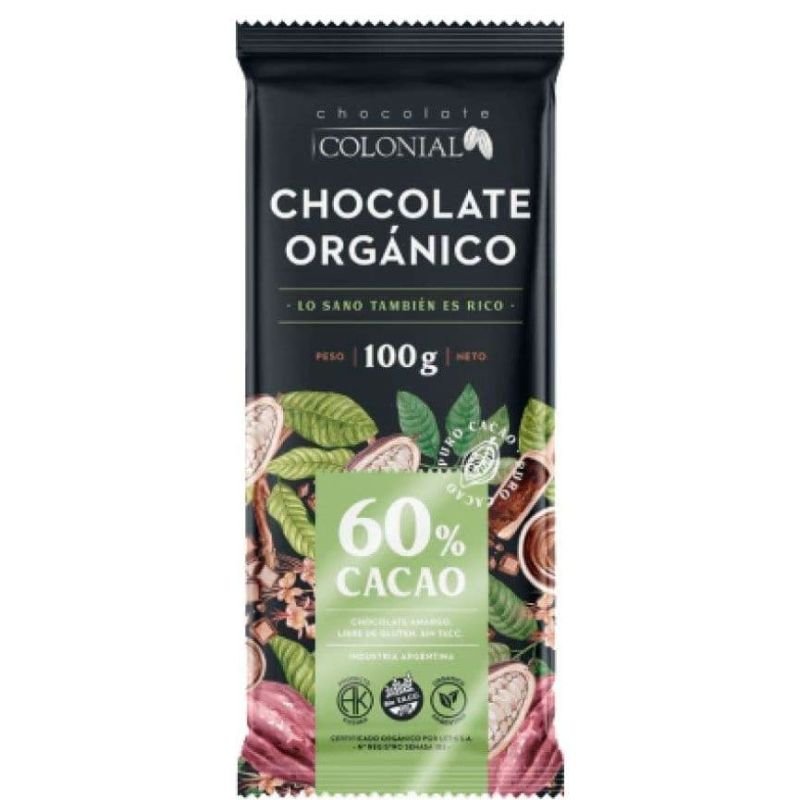 Barra de Chocolate 60% Orgánico CHOCOLATE AMARGO · 100g