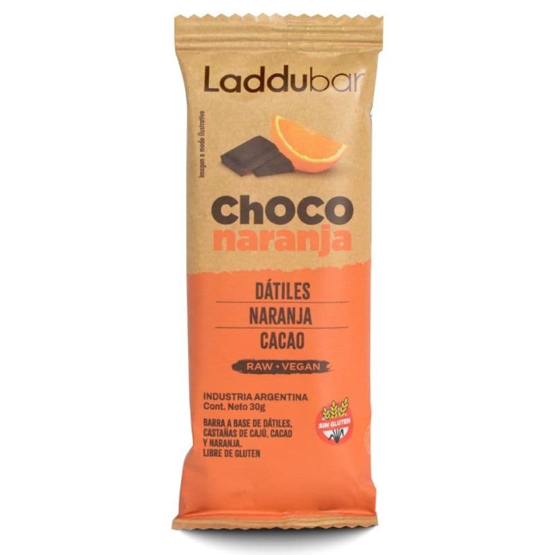 Barrita Laddubar Raw CHOCOLATE Y NARANJA · 30g