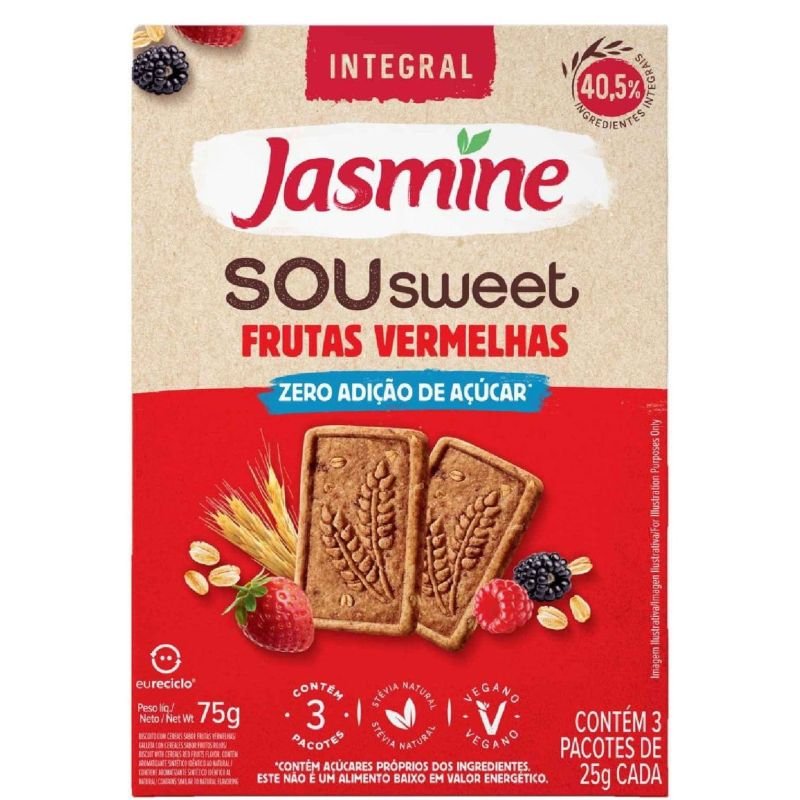 Galletitas Sou Sweet Zero Azúcar FRUTOS ROJOS · 75g
