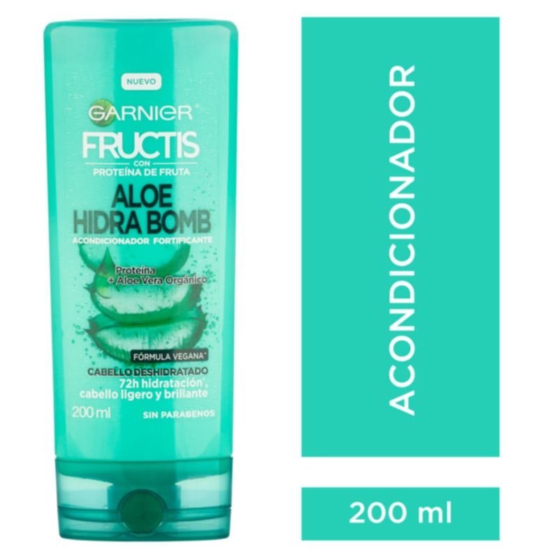 Hidratación por 72hs con el acondicionador Aloe Hidra Bomb 200ml Fructis Garnier