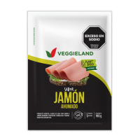 Jamon ahumado vegano. Feteado 5 fetas.