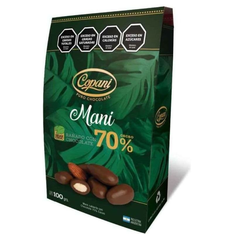 Mani 70% cacao MANI CON CHOCOLATE · 100g