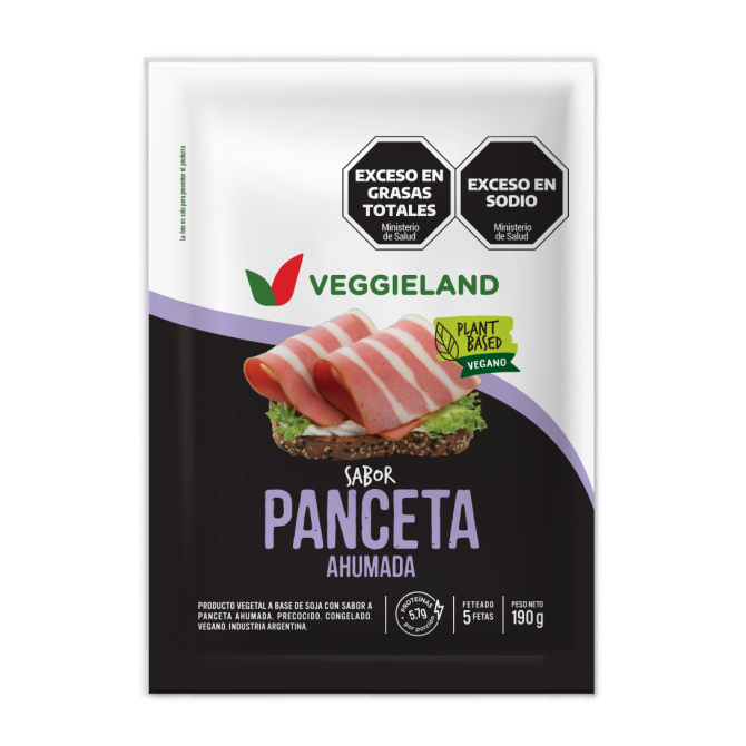 Panceta vegana. Feteada 5 fetas