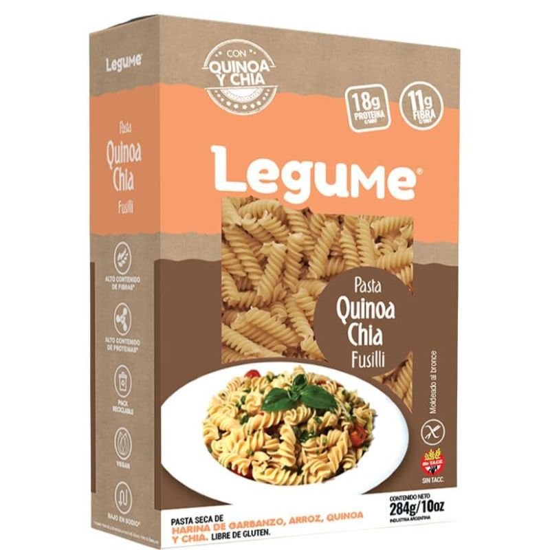Pasta Fusilli - Legume QUINOA Y CHIA · 284g