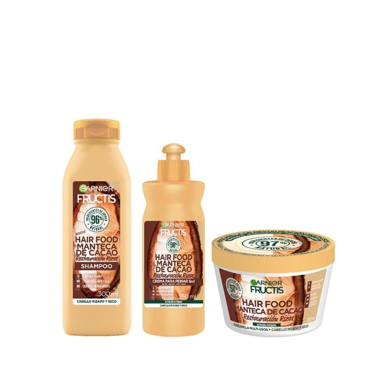 RUTINA HAIR FOOD MANTECA DE CACAO: RESTAURACIÓN RIZOS