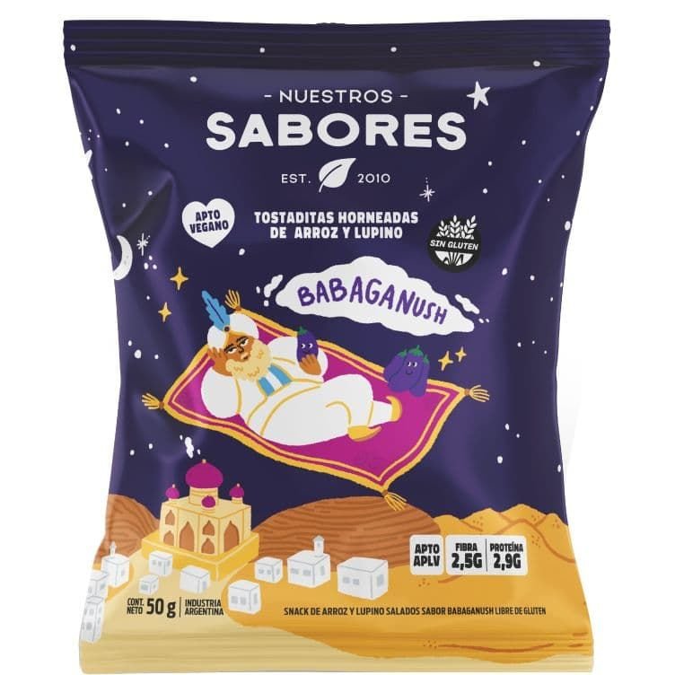 Tostadas de arroz y lupino BABAGANUSH · 50g