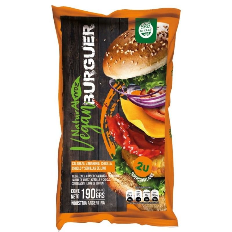 Vegan Burger CALABAZA, ZANAHORIA Y CHOCLO · 190g