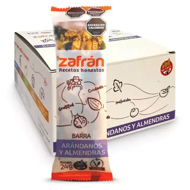 Barritas de Arándanos y Almendras ZAFRÁN x 12u