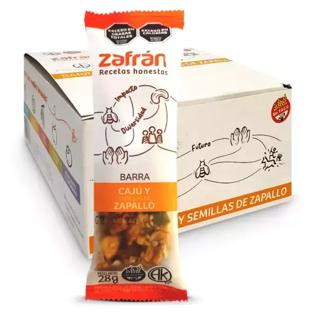Barritas de Cajú y Zapallo ZAFRÁN x 12u