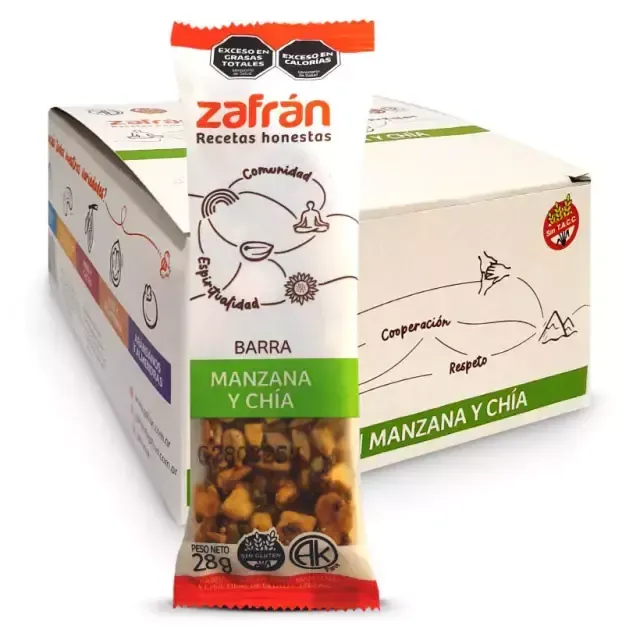 Barritas de Manzana y Chía ZAFRÁN x 12u