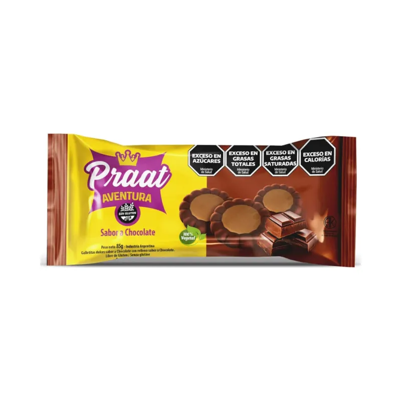Galletitas Aventura de Chocolate con Chocolate Negro PRAAT x 85g