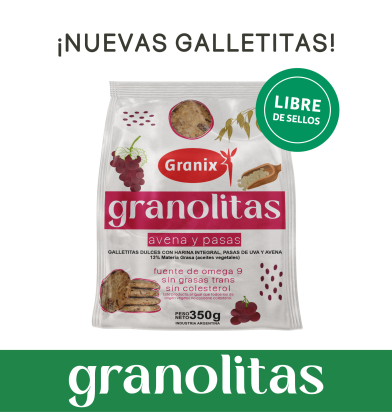 Galletitas Granolitas Avena y Pasas 350g