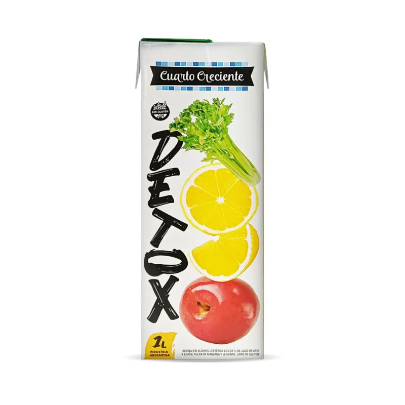 Jugo DETOX Apio Manzana Limón Jengibre CUARTO CRECIENTE CC x 1 lt