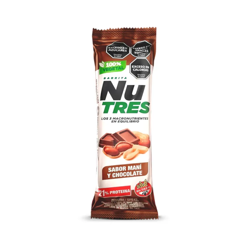 Barrita Proteica de Maní y Chocolate NUTRES 43g