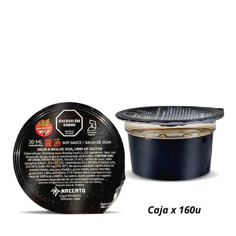 Salsa de Soja Blister Porción GF NACCATO 160u x 30ml