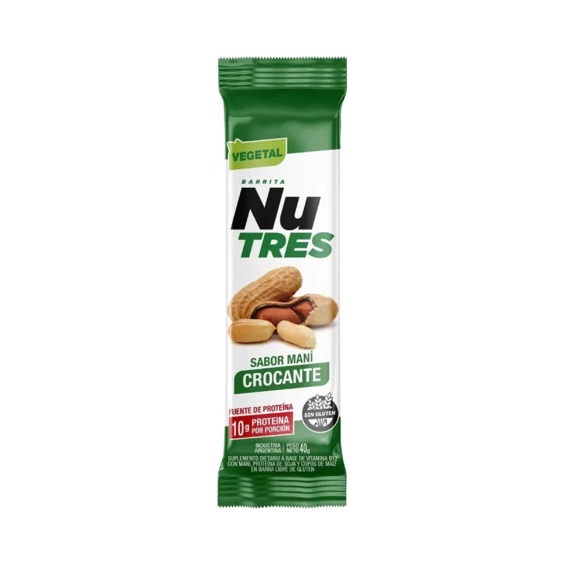 Barrita Proteica Maní Crocante NUTRES 40g