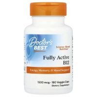 Doctor's Best, B12 totalmente activa, 1500 mcg, 180 cápsulas vegetales