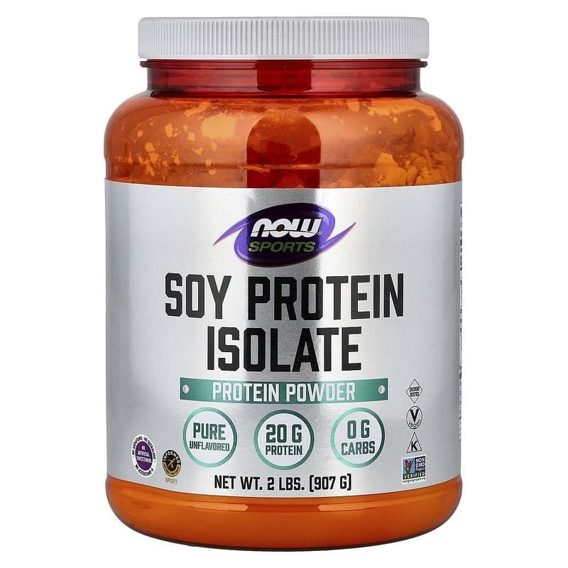 NOW Foods, Deporte, Aislado de proteína de soja, puro sin sabor