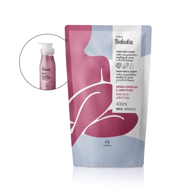 Repuesto Crema Nutritiva Tododia Mora Roja y Jabuticaba 400 ml