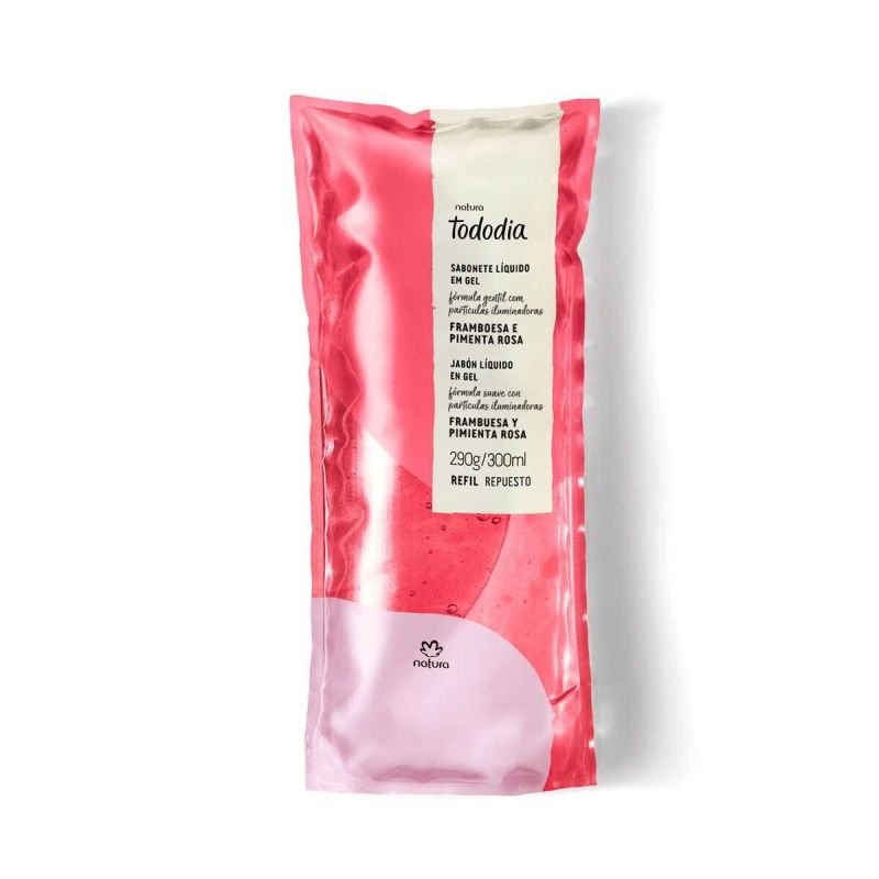 Repuesto Jabón Líquido Corporal Tododia Frambuesa y Pimienta Rosa 300 ml
