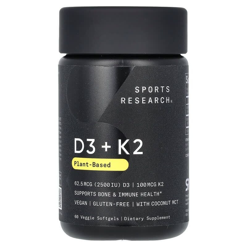 Sports Research, D3 + K2, a base de plantas