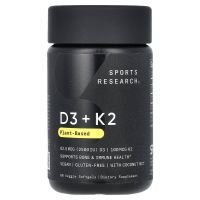Sports Research, D3 + K2, a base de plantas